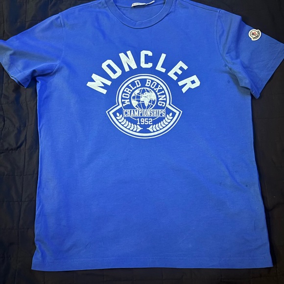 Moncler Blue Graphic T-Shirt - Picture 1 of 6